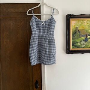 Urban Outfitters Blue Gingham Mini Dress